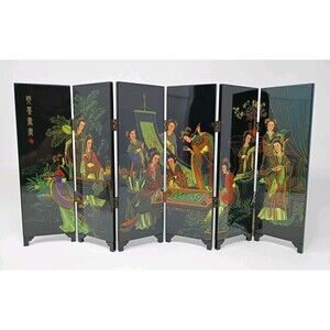 Chinese 6-Panel Table Screen" Musical Instrument Chess Handwriting Drawing"